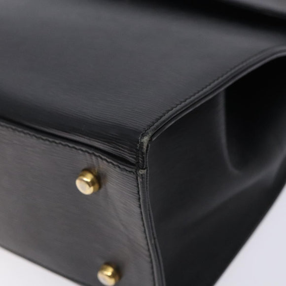 Chloe Hand Bag Leather Black Gold Auth BA4194