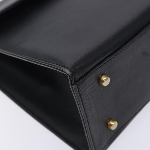 Chloe Hand Bag Leather Black Gold Auth BA4194