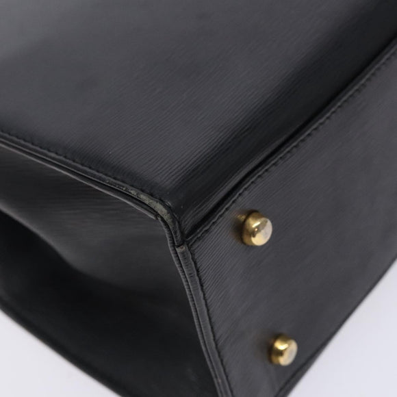 Chloe Hand Bag Leather Black Gold Auth BA4194