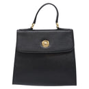 Chloe Hand Bag Leather Black Gold Auth BA4194-2