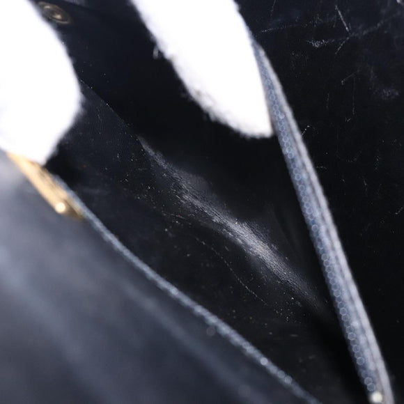 Chloe Hand Bag Leather Black Gold Auth BA4194