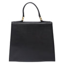 Chloe Hand Bag Leather Black Gold Auth BA4194-3