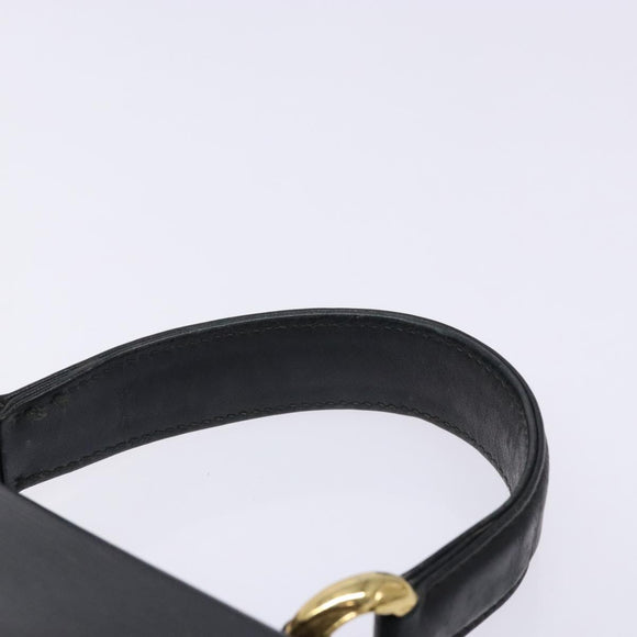Chloe Hand Bag Leather Black Gold Auth BA4194
