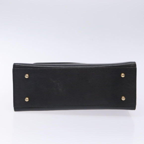 Chloe Hand Bag Leather Black Gold Auth BA4194