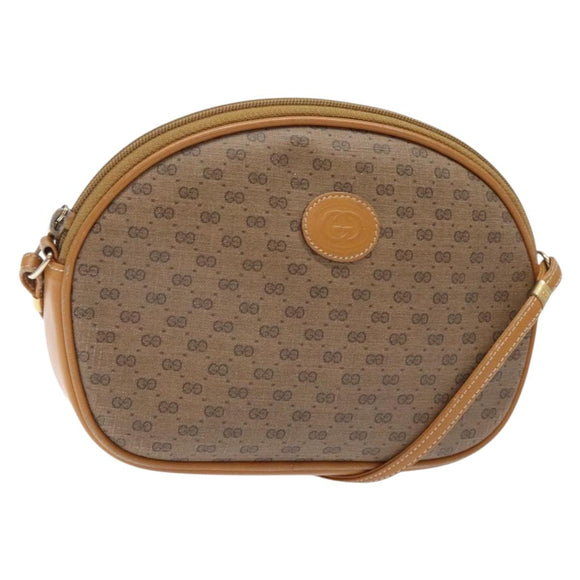 GUCCI Micro GG Supreme Shoulder Bag PVC Beige Gold 007 084 0094 Auth BA4197