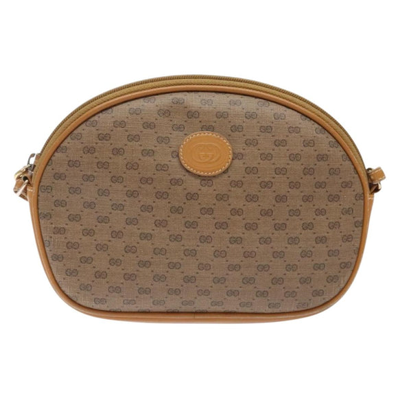GUCCI Micro GG Supreme Shoulder Bag PVC Beige Gold 007 084 0094 Auth BA4197