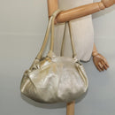 LOEWE Anag Lamb Nappa Aire Tote Bag Leather Gold Auth BA4201-20