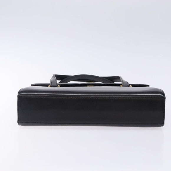 GIVENCHY Hand Bag Leather Black Gold Auth BA4202