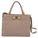 Salvatore Ferragamo Vala Shoulder Bag Leather Pink Gold Auth BA4203-13