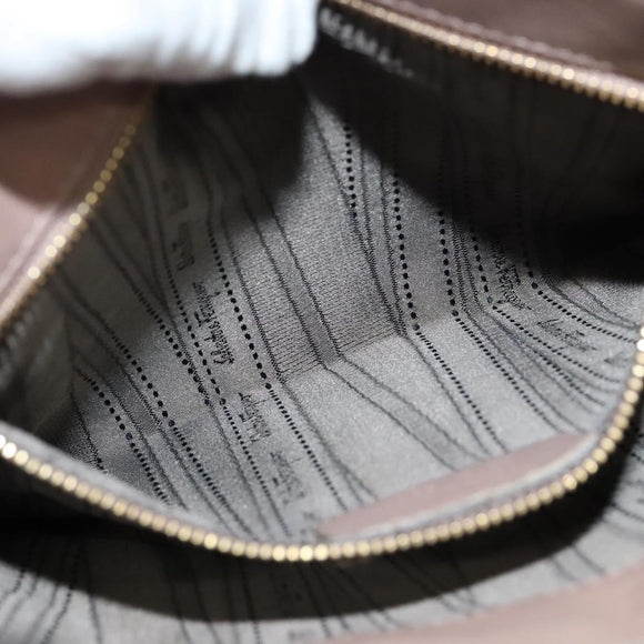 Salvatore Ferragamo Vala Shoulder Bag Leather Pink Gold Auth BA4203