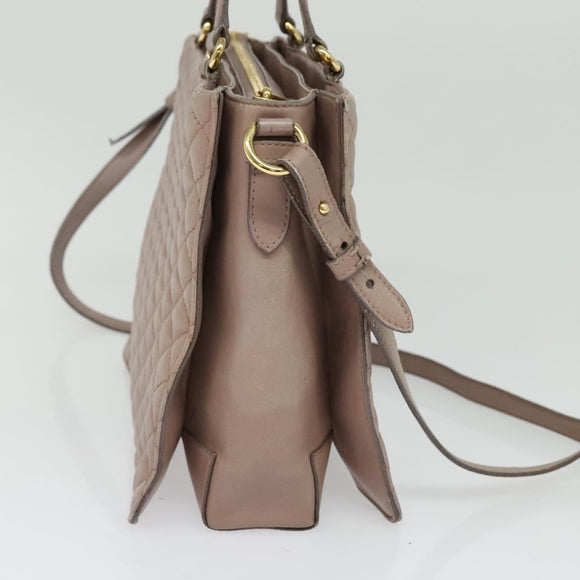 Salvatore Ferragamo Vala Shoulder Bag Leather Pink Gold Auth BA4203