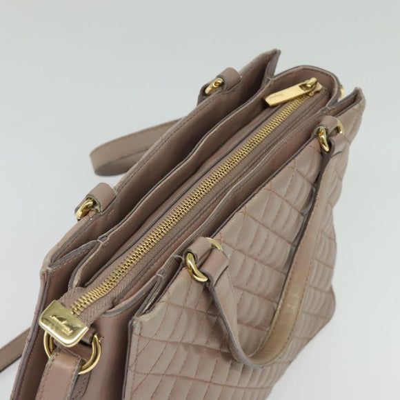 Salvatore Ferragamo Vala Shoulder Bag Leather Pink Gold Auth BA4203