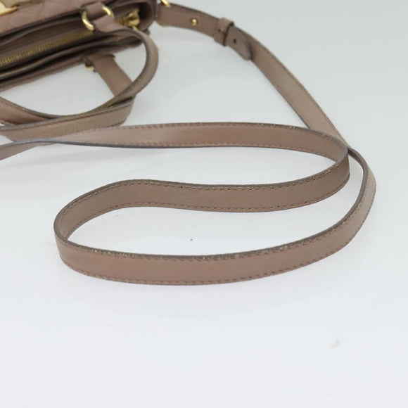 Salvatore Ferragamo Vala Shoulder Bag Leather Pink Gold Auth BA4203