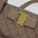 Salvatore Ferragamo Vala Shoulder Bag Leather Pink Gold Auth BA4203-18