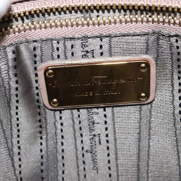 Salvatore Ferragamo Vala Shoulder Bag Leather Pink Gold Auth BA4203