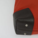 BURBERRY Black Label Tote Bag Leather Red Silver Auth BA4208-10