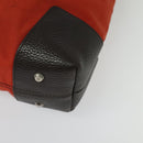 BURBERRY Black Label Tote Bag Leather Red Silver Auth BA4208-11