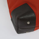 BURBERRY Black Label Tote Bag Leather Red Silver Auth BA4208-12