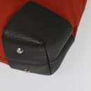 BURBERRY Black Label Tote Bag Leather Red Silver Auth BA4208-13