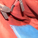 BURBERRY Black Label Tote Bag Leather Red Silver Auth BA4208-18