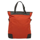 BURBERRY Black Label Tote Bag Leather Red Silver Auth BA4208-3