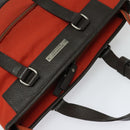 BURBERRY Black Label Tote Bag Leather Red Silver Auth BA4208-6