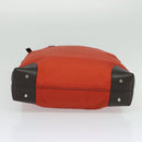 BURBERRY Black Label Tote Bag Leather Red Silver Auth BA4208-9