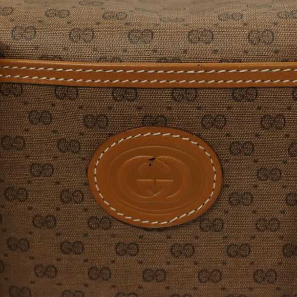 GUCCI Micro GG Supreme Hand Bag PVC Beige Gold 000 58 0093 Auth BA4209