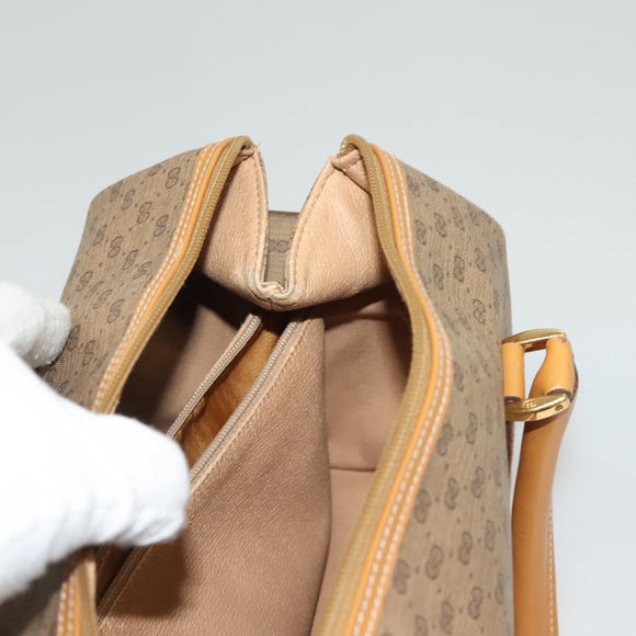 GUCCI Micro GG Supreme Hand Bag PVC Beige Gold 000 58 0093 Auth BA4209
