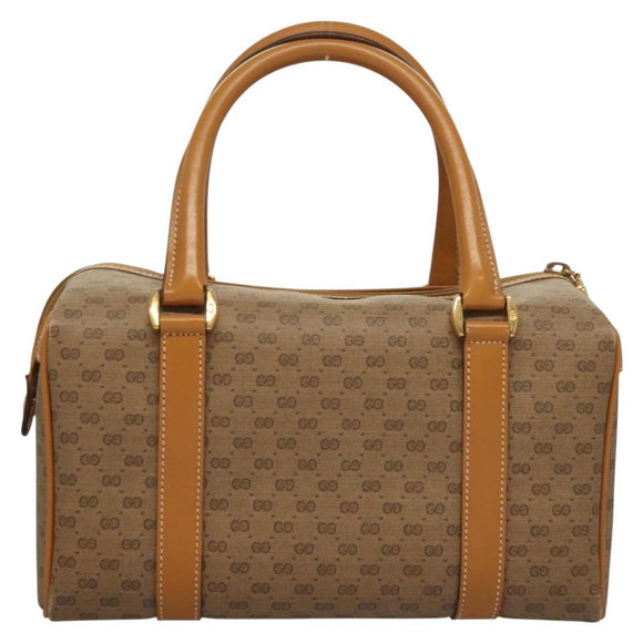 GUCCI Micro GG Supreme Hand Bag PVC Beige Gold 000 58 0093 Auth BA4209