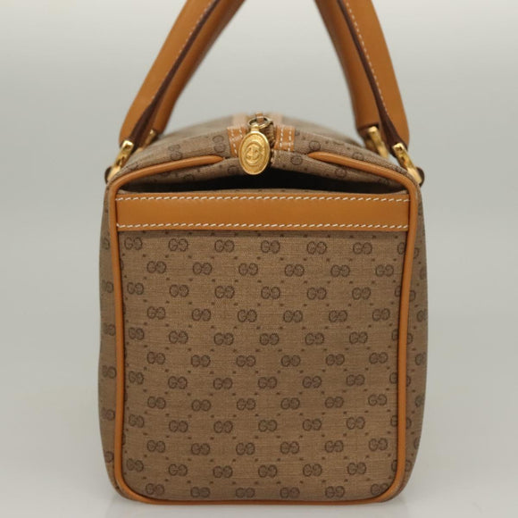 GUCCI Micro GG Supreme Hand Bag PVC Beige Gold 000 58 0093 Auth BA4209