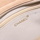 CHANEL Matelasse COCO Mark Chain Shoulder Bag Lamb Skin Beige CC Auth BA4210-15
