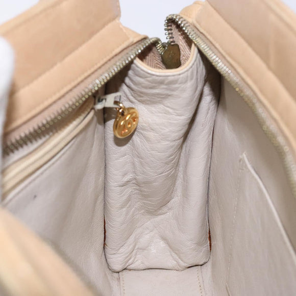 CHANEL Matelasse COCO Mark Chain Shoulder Bag Lamb Skin Beige CC Auth BA4210