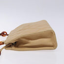 CHANEL Matelasse COCO Mark Chain Shoulder Bag Lamb Skin Beige CC Auth BA4210-5