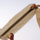 CHANEL Matelasse COCO Mark Chain Shoulder Bag Lamb Skin Beige CC Auth BA4210-6