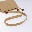 CHANEL Matelasse COCO Mark Chain Shoulder Bag Lamb Skin Beige CC Auth BA4210-7