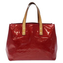 LOUIS VUITTON Monogram Vernis Reade PM Hand Bag Pomme D'amour M91990 Auth BA4211-3