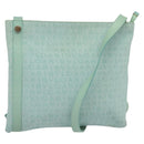 BVLGARI Logo Mania Shoulder Bag Canvas Green Silver Auth BA4215-1