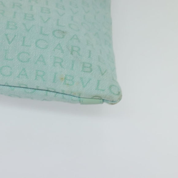 BVLGARI Logo Mania Shoulder Bag Canvas Green Silver Auth BA4215