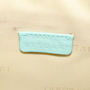 BVLGARI Logo Mania Shoulder Bag Canvas Green Silver Auth BA4215-15