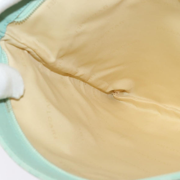 BVLGARI Logo Mania Shoulder Bag Canvas Green Silver Auth BA4215