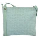 BVLGARI Logo Mania Shoulder Bag Canvas Green Silver Auth BA4215-3