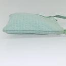 BVLGARI Logo Mania Shoulder Bag Canvas Green Silver Auth BA4215-5