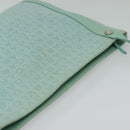 BVLGARI Logo Mania Shoulder Bag Canvas Green Silver Auth BA4215-6