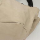 Salvatore Ferragamo Vala Tote Bag Leather Beige Silver Auth BA4217-14