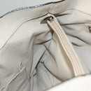 Salvatore Ferragamo Vala Tote Bag Leather Beige Silver Auth BA4217-21