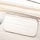 Salvatore Ferragamo Vala Tote Bag Leather Beige Silver Auth BA4217-12