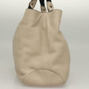 Salvatore Ferragamo Vala Tote Bag Leather Beige Silver Auth BA4217-4