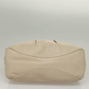 Salvatore Ferragamo Vala Tote Bag Leather Beige Silver Auth BA4217-5