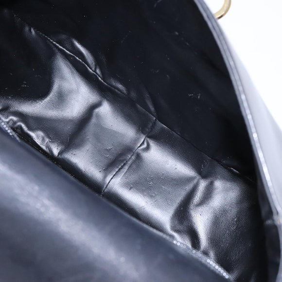 Salvatore Ferragamo Gancini Shoulder Bag Leather Black Gold Auth BA4219